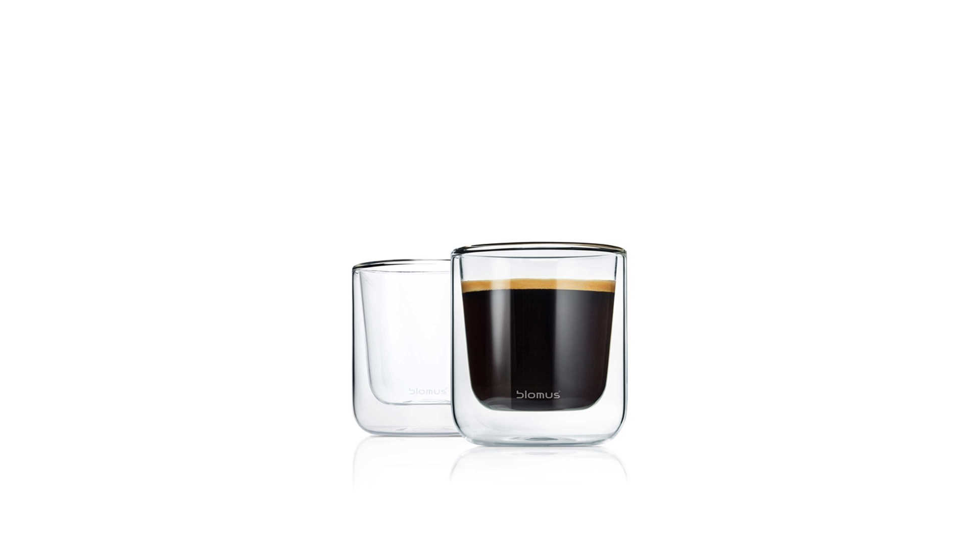 Cappuccinotasse Blomus aus Glas in Transparent blomus Thermoglas-Set Nero Doppelwandglas – zweiteilig, ca. 200 ml