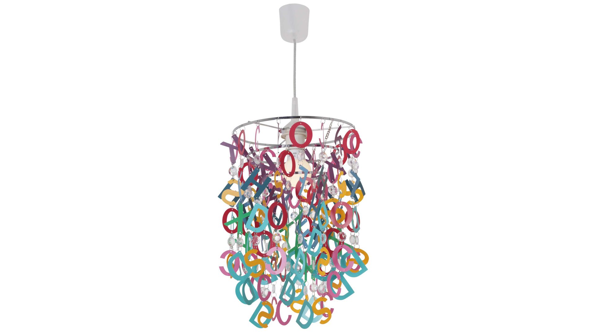 Pendelleuchte Näve aus Kunststoff in Mehrfarbig näve Kinderzimmer-Lampenschirm Bunte Buchstaben - Durchmesser ca. 25 cm