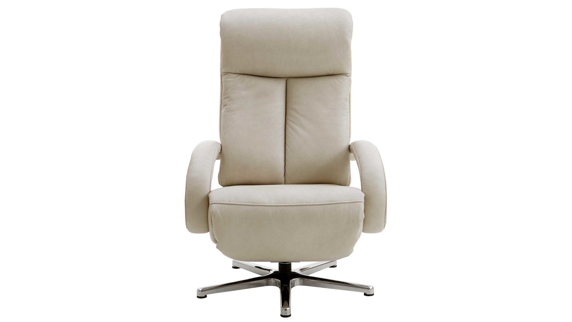 Relaxsessel comfortmaster besser sitzen, liegen, leben aus Leder in Beige Comfortmaster CM-HU1030 - Relaxsessel C small bzw. Fernsehsessel ecrufarbenes LongLife-Leder Cloudy & Metall-Sternfuß V1