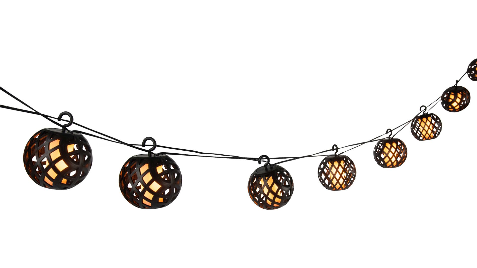 Lichterkette Interliving BEST BUDDYS! aus Kunststoff in Schwarz Interliving BEST BUDDYS! LED-Solar-Lichterkette schwarze Kunststoffkugeln - Länge ca. 410 cm