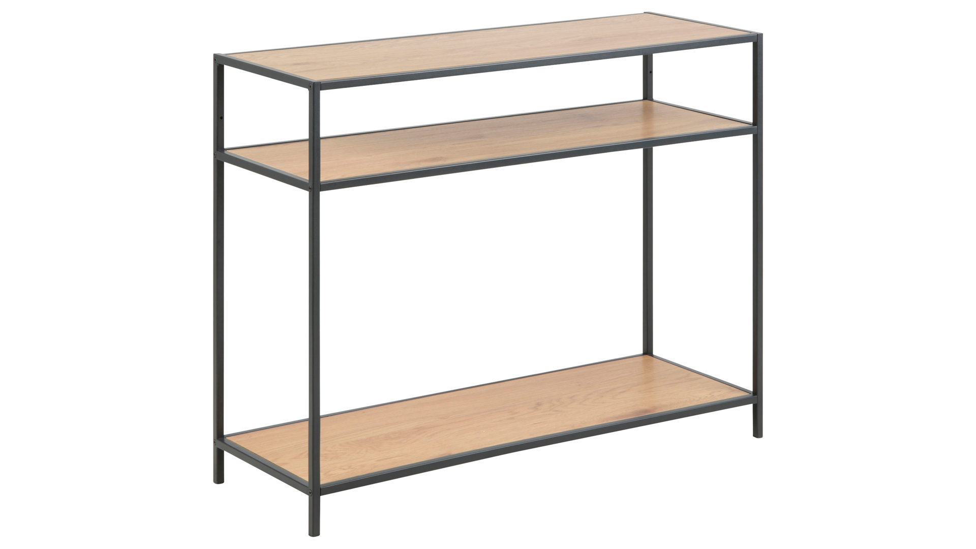 Konsole Actona group a/s aus Holz in Holzfarben Konsoltisch Seaford im Industrielook - Beistelltisch Wildeiche & Schwarz – Länge ca. 100 cm