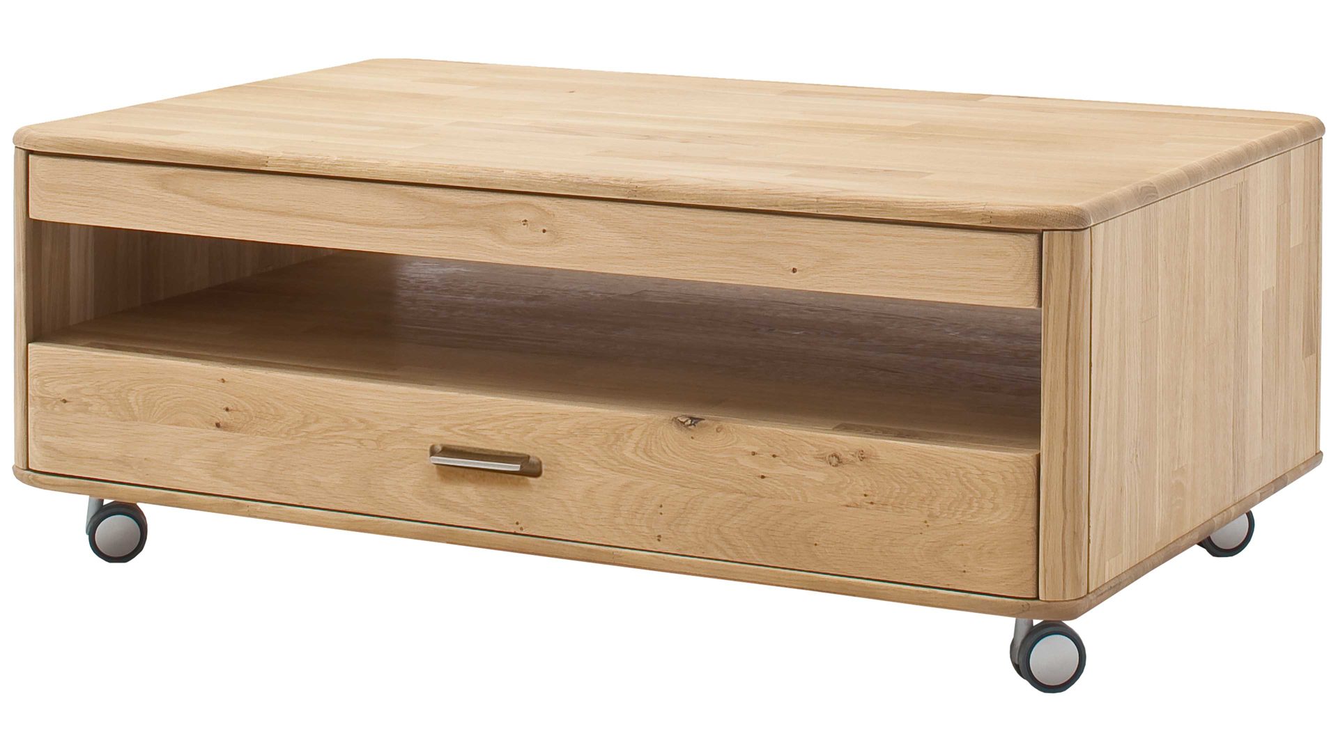 Couchtisch Mca furniture aus Holz in Holzfarben Couchtisch auf Rollen biancofarbene Balkeneiche – ca. 115 x 45 x 70 cm