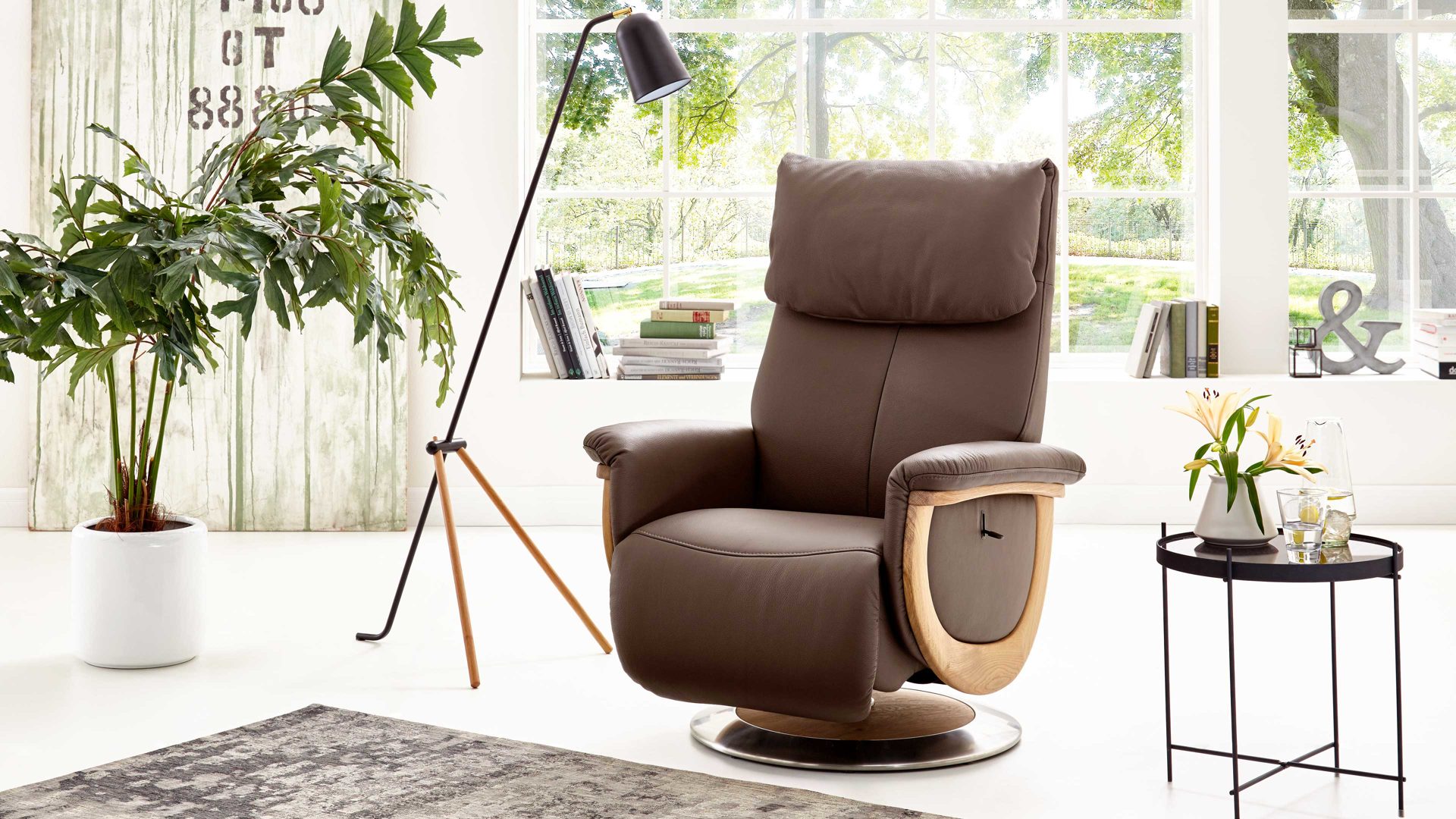 Relaxsessel comfortmaster besser sitzen, liegen, leben aus Leder in Dunkelbraun Comfortmaster 7324 - Relaxsessel 51D dunkelbraunes LongLife-Leder Rustika Afrika & Buchenholz