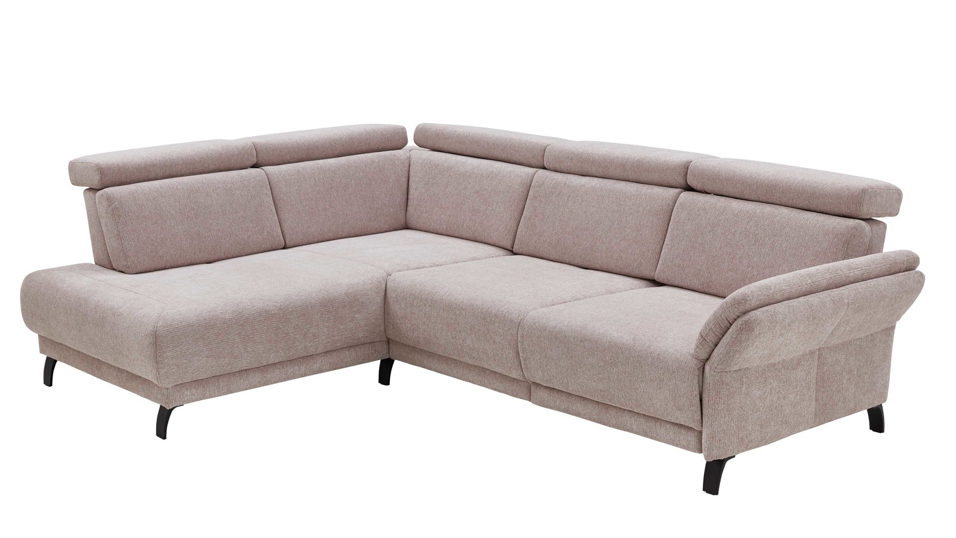 Ecksofa Dietsch. aus Stoff in Rosa Polsterprogramm Rhodos - Ecksofa rosefarbener Stoff Mito - ca. 210 x 290 cm