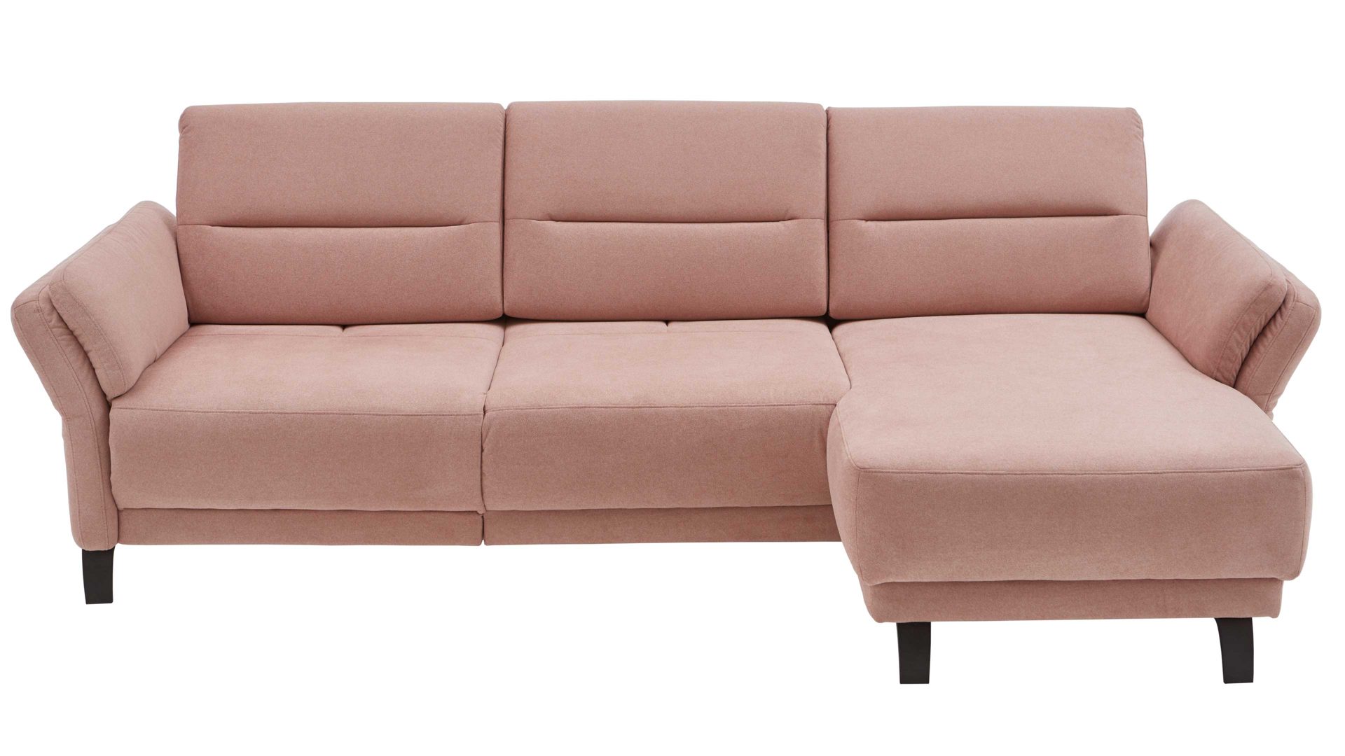 Ecksofa Dietsch. aus Stoff in Rosa Polsterprogramm Casa Comfort - Ecksofa mit Federkern rosé Bezug multiCOLOR 1102 - ca. 285 x 160  cm