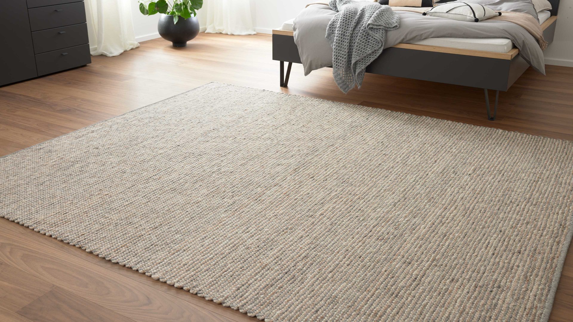 Handwebteppich Interliving aus Naturfaser in Hellbraun Interliving Teppich Serie B-8003 Hellbraun meliert – ca. 250 x 340 cm