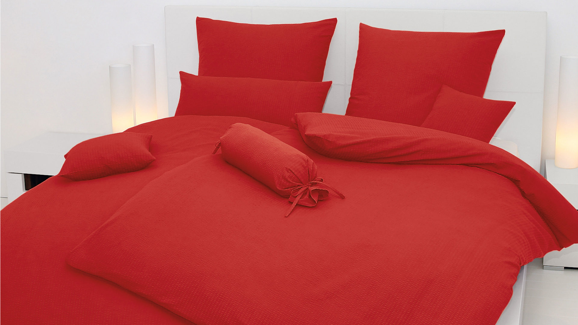 Bettwäsche-Set Janine aus Naturfaser in Rot Janine® Bettwäsche-Set rot – ca. 155 x 220 cm