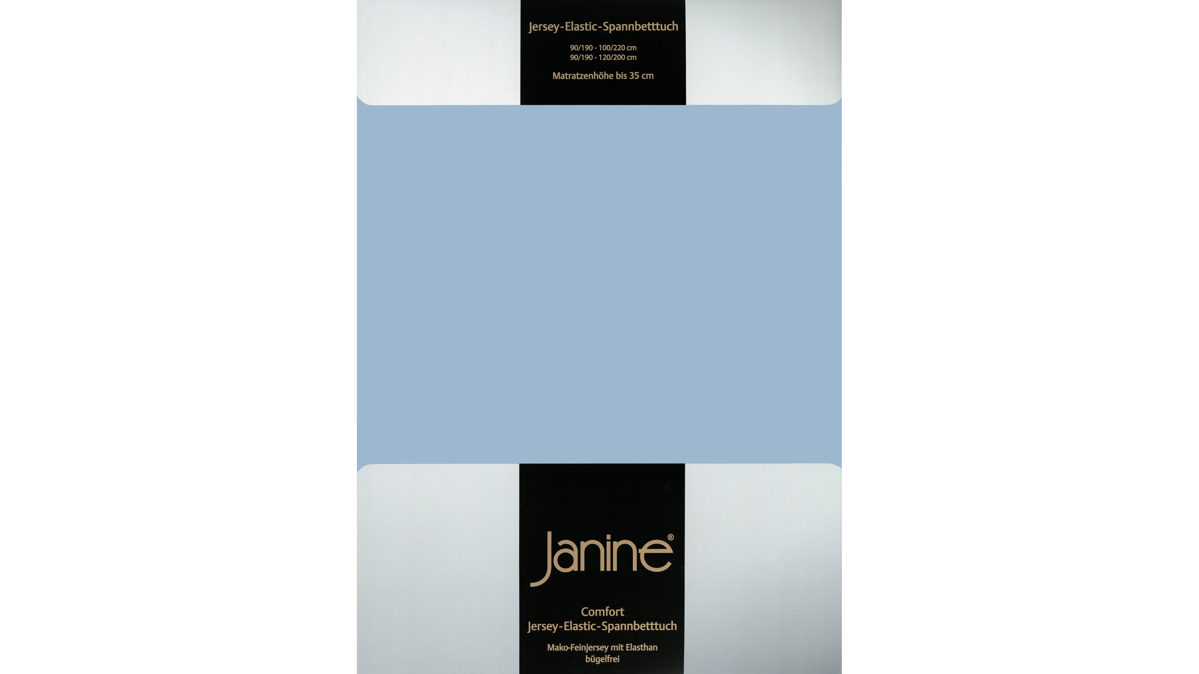 Spannbettlaken Janine® aus Stoff in Mittelblau Janine® Spannbettlaken Perlblau - ca. 100 x 200 cm