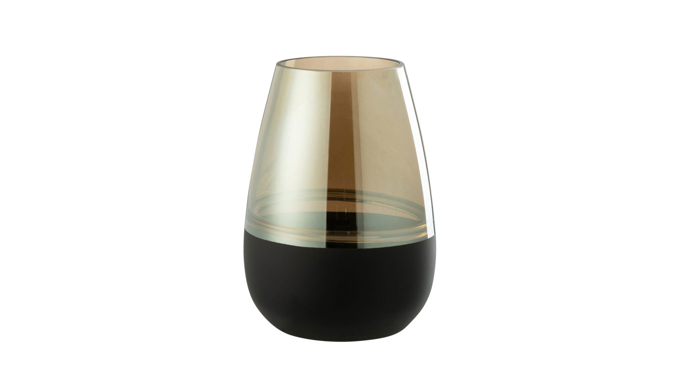 Windlicht Interliving BEST BUDDYS! aus Glas in Gold Interliving BEST BUDDYS! Teelichtglas Black Gold Hotel Gold & Schwarz - Höhe ca. 26 cm