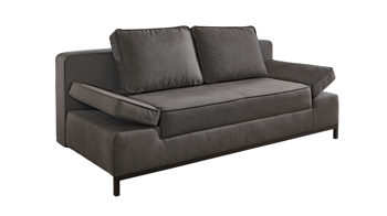 Schlafsofa Sun garden | 162739 aus Stoff in Anthrazit Schlafsofa Jarny anthrazitfarbener Webstoff & schwarze Metallfüße